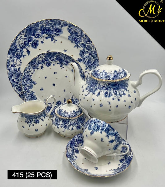 Luxury Floral Tea Set - 24 Pieces