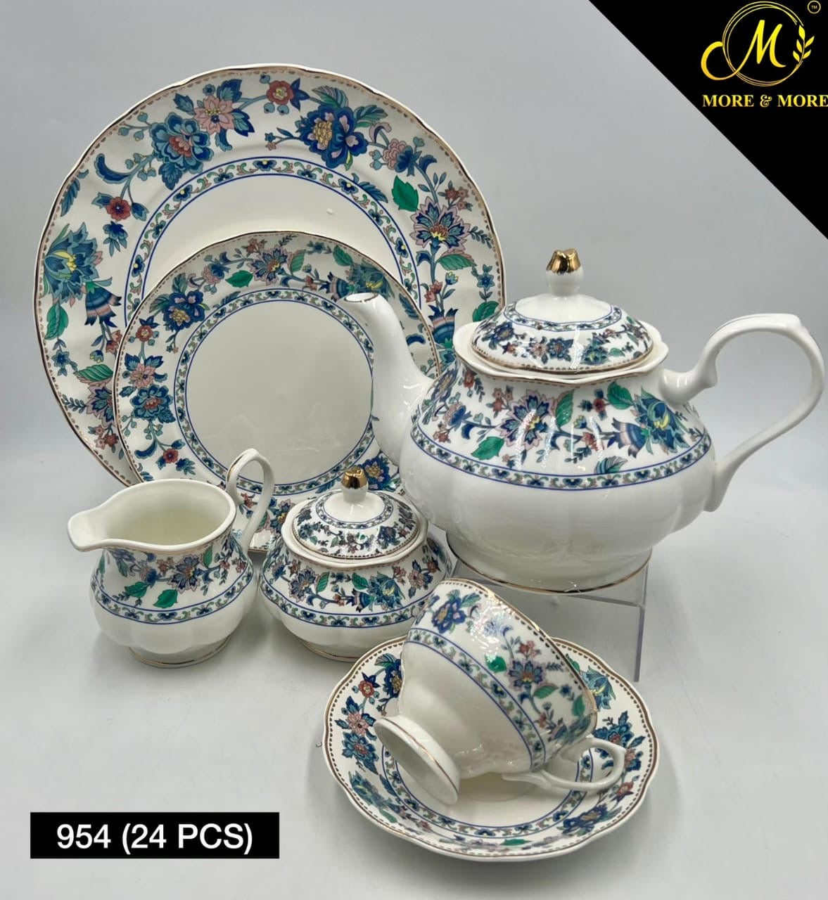 Luxury Floral Tea Set - 24 Piece