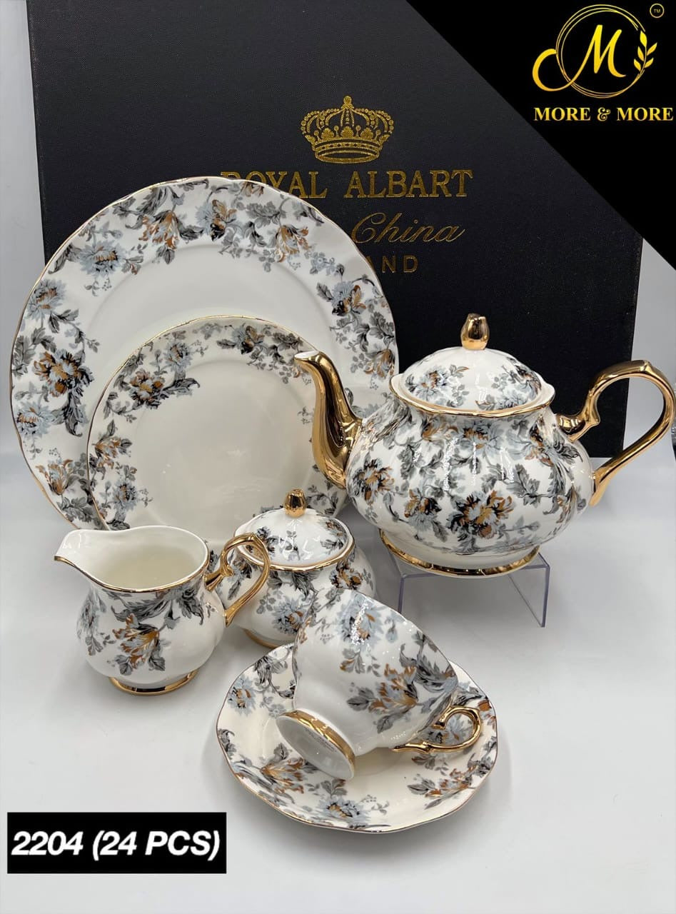 Luxury Floral Tea Set - 24 Piece