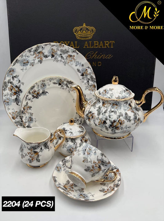 Luxury Floral Tea Set - 24 Piece