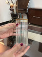 500ml Striped Glass Cups with Bamboo Lid and Glass Straw