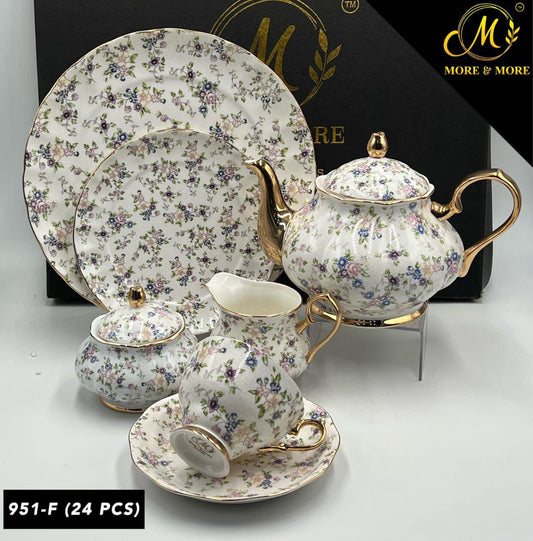 Luxury Floral Tea Set - 24 Piece