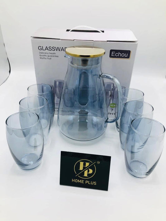 7 Piece Jug Set - 6 Glasses 1 Jug