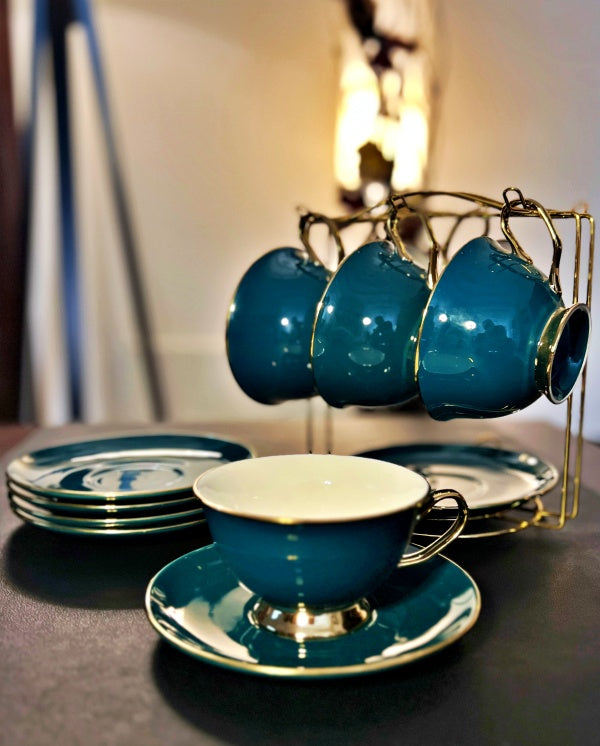 Luxury Tea Cups with Saucer - Set of 6